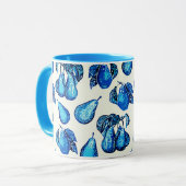 Mug Paire éparée Impression en Indigo Bleu et Blanc (Devant gauche)