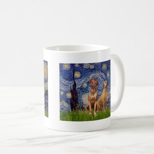 Mug Paire Rhodesian Ridgeback - Nuit étoilée (Devant droit)