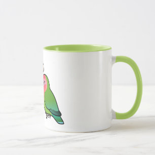 Mug paires adorables Pêche-faites face de perruche