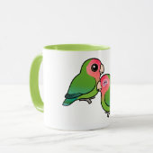 Mug paires adorables Pêche-faites face de perruche (Devant gauche)