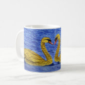 Mug paires de cygnes d'or (Devant gauche)