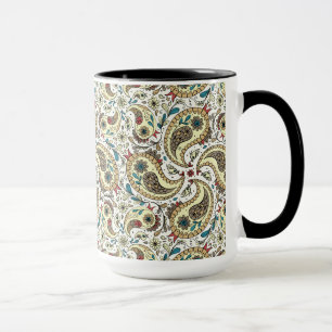 Mug Paisers en jaune/brun et blanc