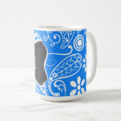 Mug Paisley bleu azuré ; Floral ; Tableau (Devant droit)