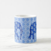 Mug Paisley éléphant - bleu cobalt et blanc (Centre)