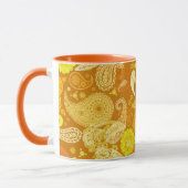 Mug Paisley ensoleillé jaune-orange personnalisable (Gauche)