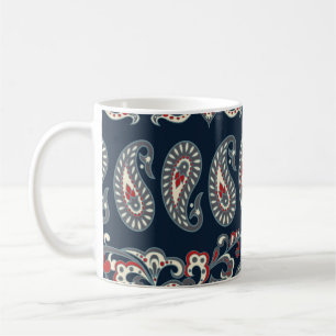 Mug Paisley fleurie, damas motif vintage.