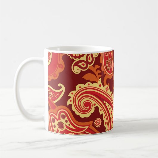 Mug Paisley, fleurs : motif sans couture décorative (Gauche)