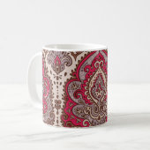 Mug Paisley floral indien, motif de mandala ethnique. (Devant gauche)