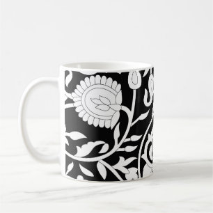 Mug Paisley indien traditionnel motif sur noir et wi