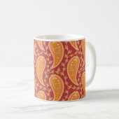 Mug Paisley motif. Concombre turc. Maroon-orange c (Devant droit)