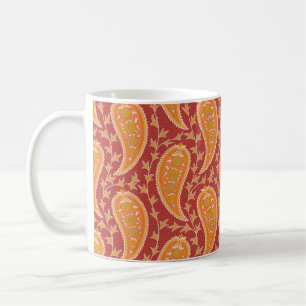 Mug Paisley motif. Concombre turc. Maroon-orange c
