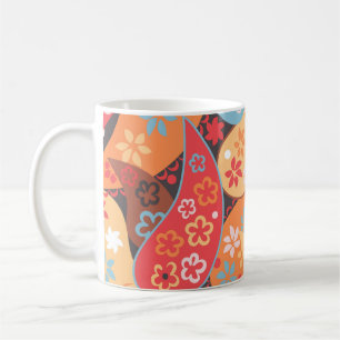 Mug Paisley motif sans soudure, main vintage colorée d