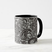 Mug Paisley noir et blanc (Devant droit)