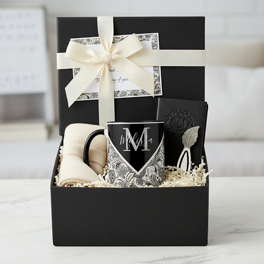 Mug Paisley noir et blanc   