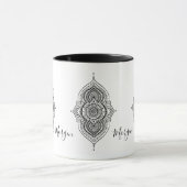 Mug Paisley Noir Orné Mandala (Centre)