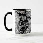 Mug Paisley orange noir et blanc (Gauche)