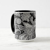 Mug Paisley orange noir et blanc (Devant gauche)