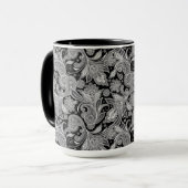 Mug Paisley orange noir et blanc 2 (Devant gauche)