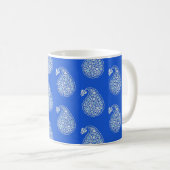 Mug Paisley perse - blanc sur bleu (Devant droit)
