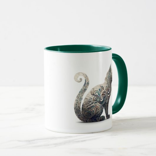 Mug Paisley Profil Chat (Devant droit)