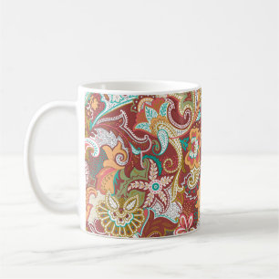 Mug Paisley sans couture : motif arrière - plan élégan