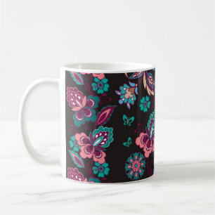 Mug Paisley Stripe : Noir Décoratif Sans Seamless