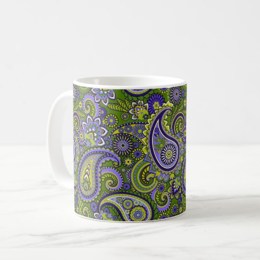 Mug Paisley verte et violette (Devant gauche)