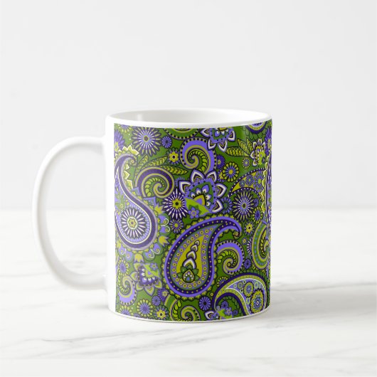 Mug Paisley verte et violette (Gauche)