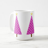 Mug Paisley violet arbre de Noël moderne (Devant gauche)