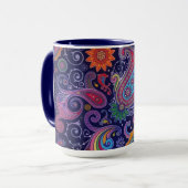 Mug Paisley violet rose (Devant gauche)