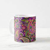 Mug Paisley violet, rose et vert (Devant gauche)