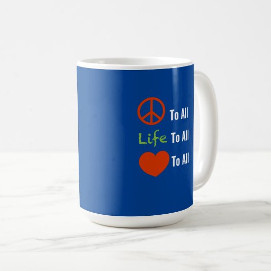 Mug "Paix à tous" (Devant droit)