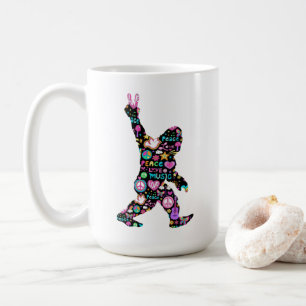 Mug Paix Amour Bigfoot Hippie Drôle Amateur de Bigfoot