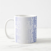 Mug Paix Amour Blanc Violet (Gauche)