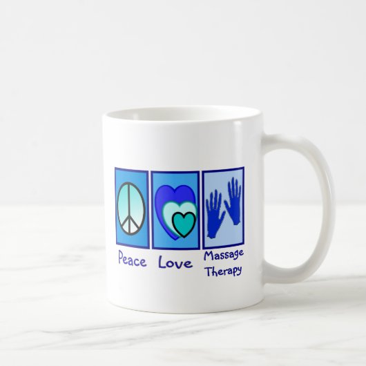 Mug Paix, amour, cadeaux de thérapie de massage (Droite)