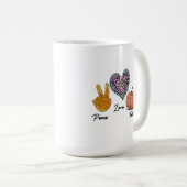 Mug Paix amour chute (Devant droit)