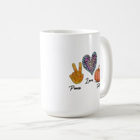 Mug Paix amour chute (Devant droit)