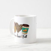 Mug Paix, Amour, Chute Leopard Citrouille Épice Latte (Devant gauche)