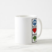 Mug Paix Amour et Brocolis (Devant droit)