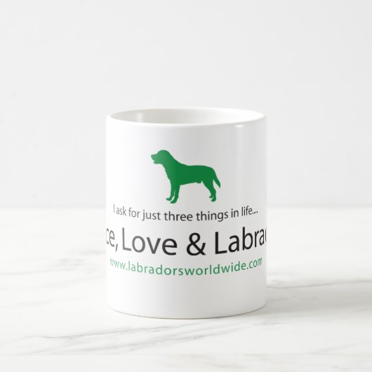 Mug Paix, amour et Labradors (Centre)