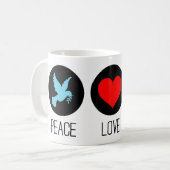 Mug Paix amour et licornes (Devant gauche)