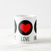 Mug Paix amour et licornes (Centre)