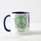 Mug Paix, amour, et rottweilers en pastel (Gauche)