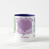 Mug Paix, amour, et rottweilers en pastel (Centre)