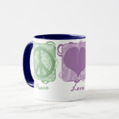 Mug Paix, amour, et rottweilers en pastel (Devant gauche)