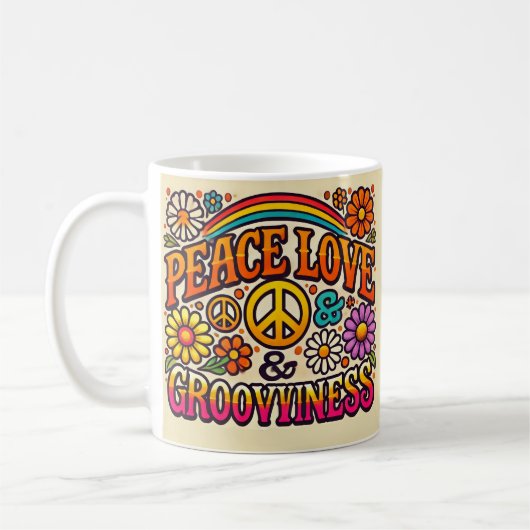 Mug Paix, Amour & Grooviness (Gauche)