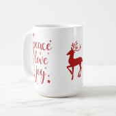 Mug Paix Amour Joie Renne (Devant gauche)
