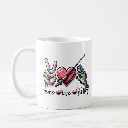 Mug Paix amour pêche (Gauche)