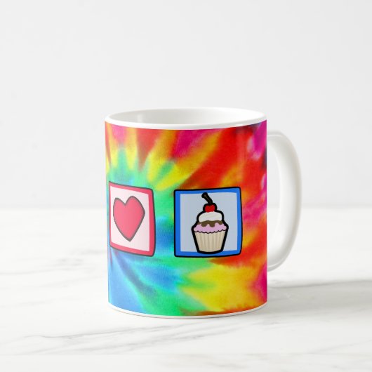 Mug Paix, amour, petits gâteaux (Devant droit)