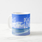 Mug Paix, amour, pieds de Sandy (Devant gauche)